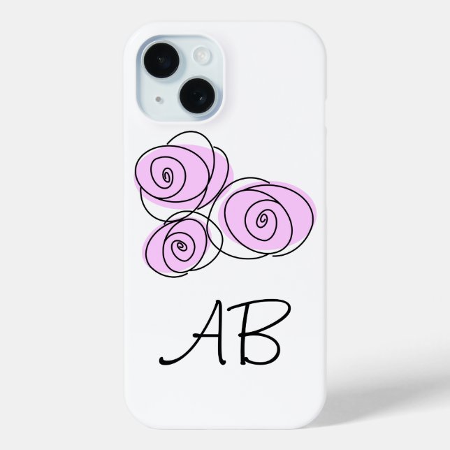 Coque Case-Mate iPhone Rose Bouquet Lilac Monogramme coque iphone (Verso)