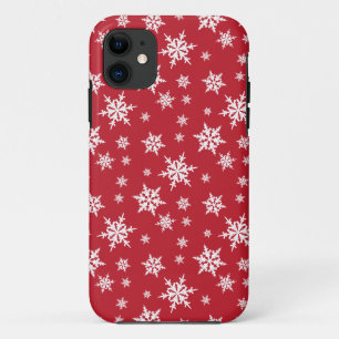 Coque Case-Mate iPhone Rouge avec le coque iphone blanc de flocons de