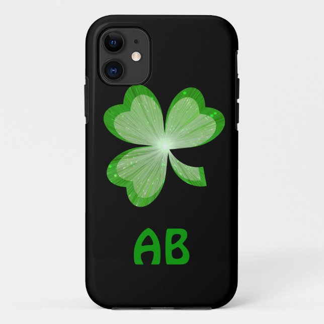 Coque Case-Mate iPhone Shamrock noir monogramme iPhone 5 coque (Dos)