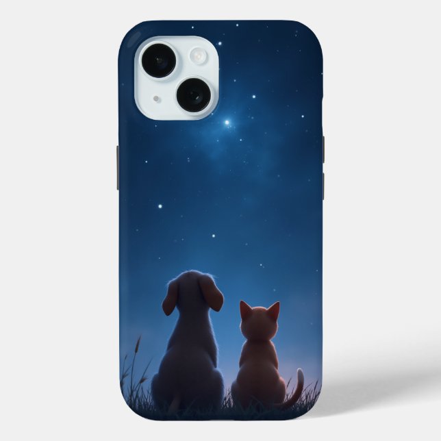 Coque Case-Mate iPhone Stargazing Chiot & Kitten iPhone 15 Coque (Verso)