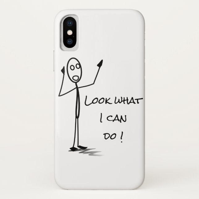 Coque Case-Mate iPhone Stickman "regard ce que je peux faire !" iphone X (Dos)