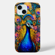 Style Verre Trait Peacock Coque iphone dur