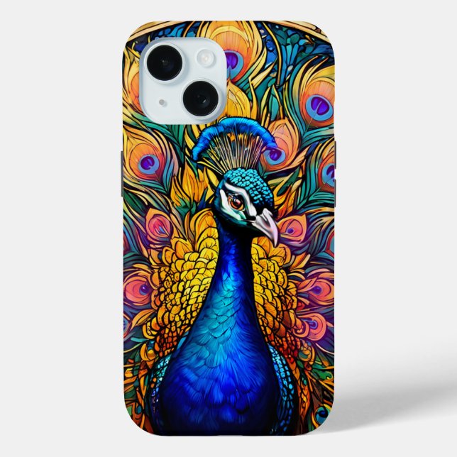 Coque Case-Mate iPhone Style Verre Trait Peacock Coque iphone dur (Verso)