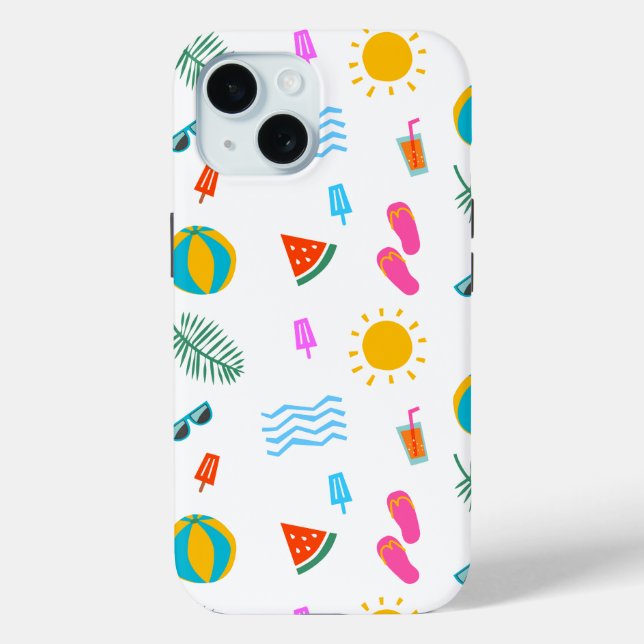 Coque Case-Mate iPhone Summer Beach Motif IPhone 15 Coque (Verso)