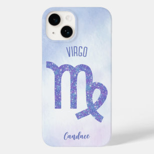 Coque Case-Mate iPhone Symbole d'astrologie Virgo personnalisé violet
