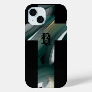 Coque Case-Mate iPhone Tendance coque iphone Art Abstrait Noir Blanc Vert