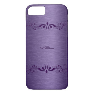 Coque Case-Mate iPhone Texture métallique violet Imprimer et dentelle vio