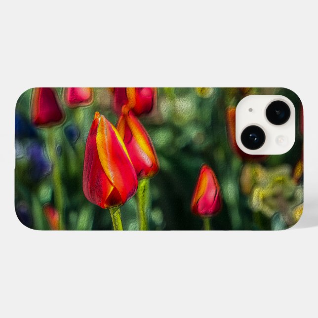 Coque Case-Mate iPhone Tulip Garden coque iphone texturé (Verso (horizontal))