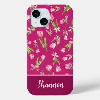 Coque Case-Mate iPhone Tulipes roses avec coque iphone de lignes