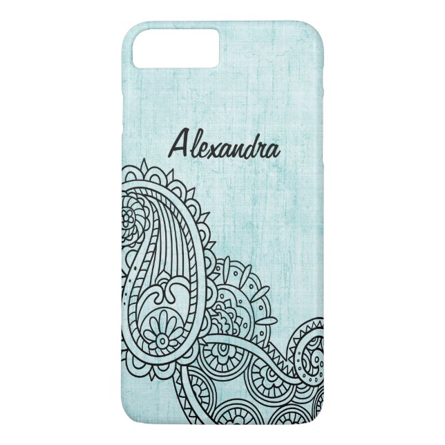 Coque Case-Mate iPhone Turquoise Mehndi Motif iPhone 7 Plus Coque (Dos)