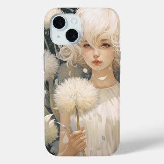 Coque Case-Mate iPhone Une fille tenant un Coque Dandelion iPhone 15