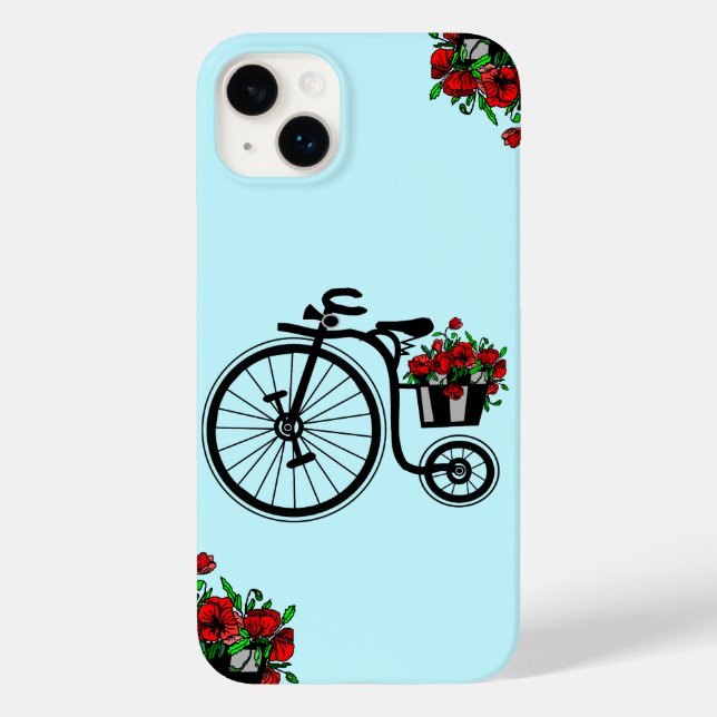 Coque Case-Mate iPhone Vélo romantique avec Fleurs Cadeau coque iphone (Verso)