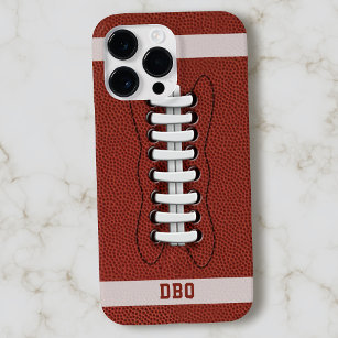 Coque Case-Mate iPhone Ventilateur sportif de football Brown Faux Pigskin