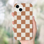 Coque Case-Mate iPhone Vérification de la rouille<br><div class="desc">Boho tendance damier imprimé étui téléphonique en couleur orange brûlé et crème. Utilisez les outils de conception pour ajouter votre propre monogramme,  nom ou autre texte,  ou changer la couleur arrière - plan pour créer une couverture de périphérique unique d'un type particulier.</div>