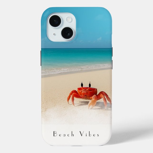 Coque Case-Mate iPhone Vibes de plage - iPhone 15 Coque 1 Crabe (Verso)