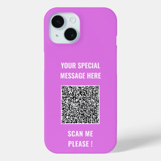 Coque Case-Mate iPhone Votre code QR et votre coque iphone de texte perso (Verso)