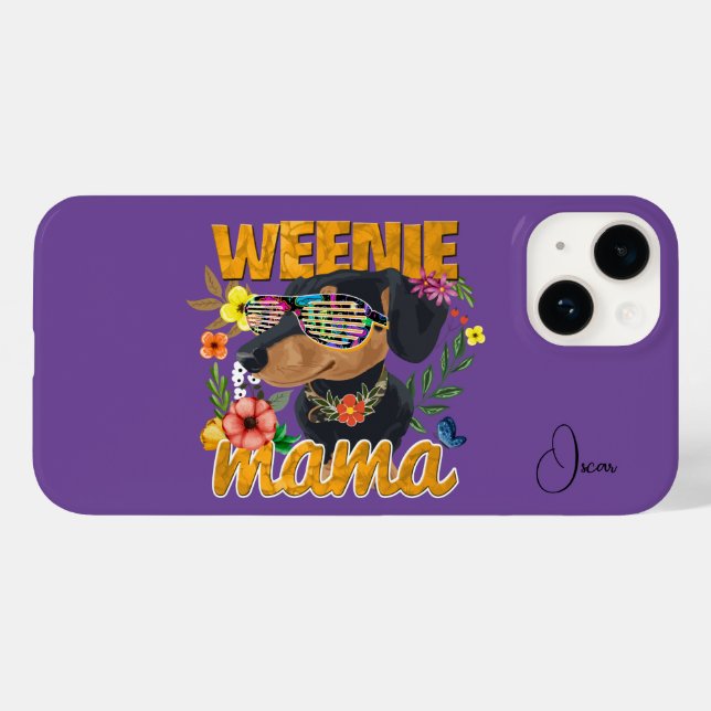 Coque Case-Mate iPhone WEENIE MAMA DACHSHUND Coque-Mate iPhone 14 Coque (Verso (horizontal))