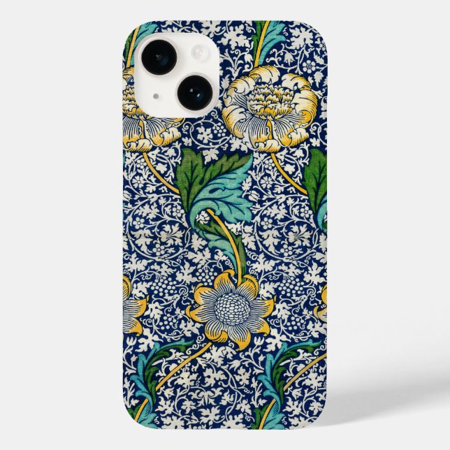 Coque Case-Mate iPhone William Morris bleu Kennet iPhone 14 coque (Verso)