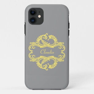 Coque Case-Mate iPhone Yellow Chic Damask BT iPhone 5 Coque