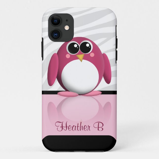 Coque Case-Mate Pour iPhone Adorable Pingouin rose personnalisé iPhone 5 Coque (Dos)