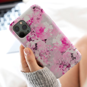 Coque Case-Mate Pour iPhone Aquarelle fleurie violette gris couleur romantique