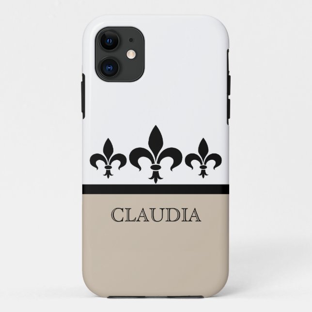 Coque Case-Mate Pour iPhone Beige Swanky Fleur De Lis BT iPhone 5 Coque (Dos)