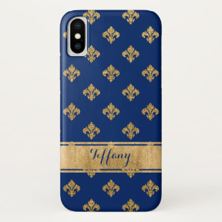 Coque Case-Mate Pour iPhone Bleu, Or Fleur-de-lis Coque-Mate iPhone X Coque