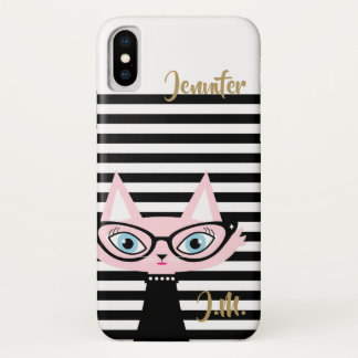 Coque Case-Mate Pour iPhone Chic Cat Monogramme iPhone X Coque