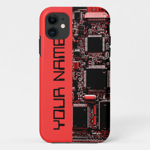 Coque Case-Mate Pour iPhone Circuit rouge 2 "Nom" iPhone 5 côté coque rouge