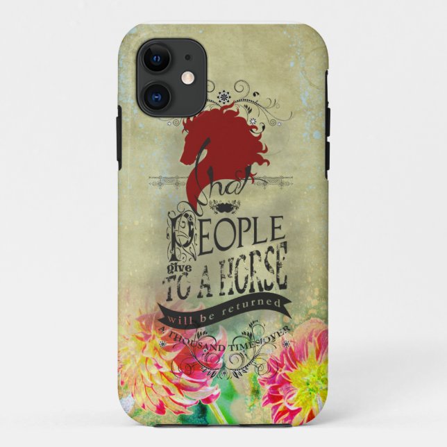 Coque Case-Mate Pour iPhone Citation de cheval - coque iphone (Dos)
