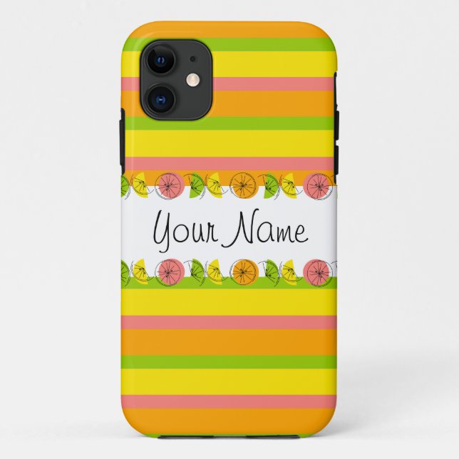 Coque Case-Mate Pour iPhone Citrus Stripe Classic Nom coque iphone (Dos)