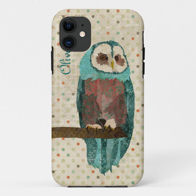 Coque Case-Mate Pour iPhone Coque iphone azuré de cru de hibou (Dos)