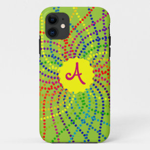 Coque Case-Mate Pour iPhone Coque iphone de fleurs Pois Monogram Rainbow