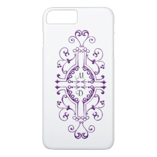 Coque Case-Mate Pour iPhone Coque iphone de monogramme violet et blanc