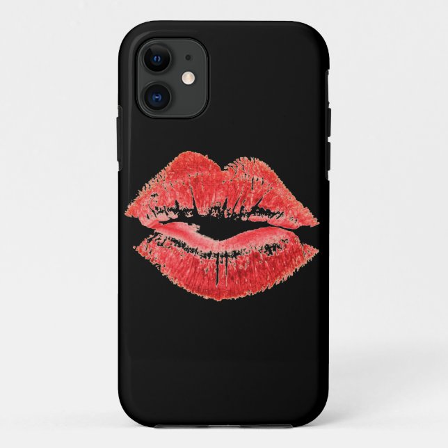Coque Case-Mate Pour iPhone coque iphone d'impression des lèvres rouges baiser (Dos)