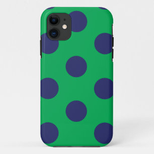 Coque Case-Mate Pour iPhone coque iphone Polka Dot Vert et bleu marine