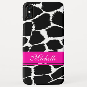 Coque Case-Mate Pour iPhone coque iphone Poster de animal noir, blanc et rose