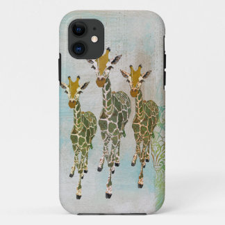 Coque Case-Mate Pour iPhone Coque iphone vintage de girafes d'or et de jade