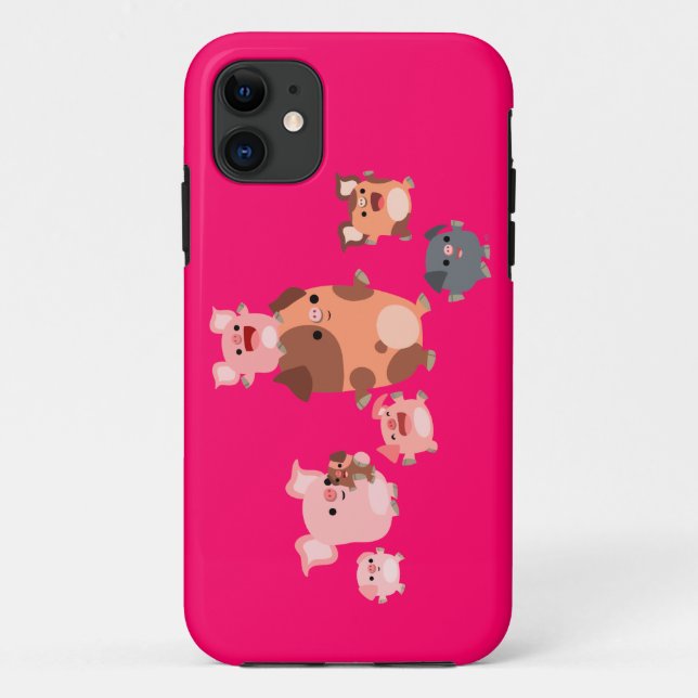 Coque Case-Mate Pour iPhone Cute Cartoon Pig Famille iPhone 5/5S Coque (Dos)