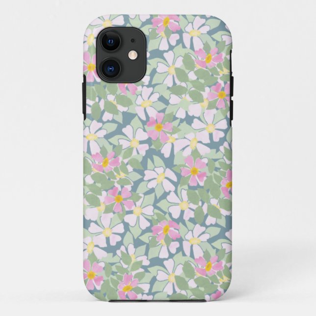 Coque Case-Mate Pour iPhone Dogroses roses sur Dark Blue Xtreme iPhone 5 Coque (Dos)