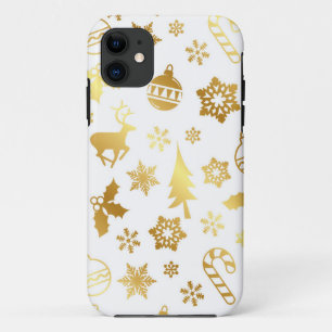 Coque Case-Mate Pour iPhone Élégant coque iphone d'impression Gold Christmas