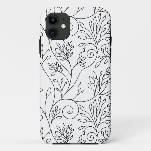 Coque Case-Mate Pour iPhone Élégant noir fleurs blanches iPhone 5 Coque (Dos)