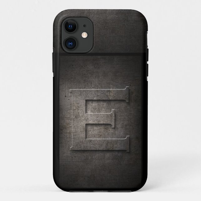 Coque Case-Mate Pour iPhone Grunge Metal Monogramme Coque iphone pour lui (Dos)