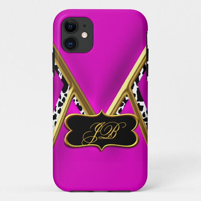 Coque Case-Mate Pour iPhone iPhone 5 Coque-Mate Coque Hot Pink Gold Noir (Dos)