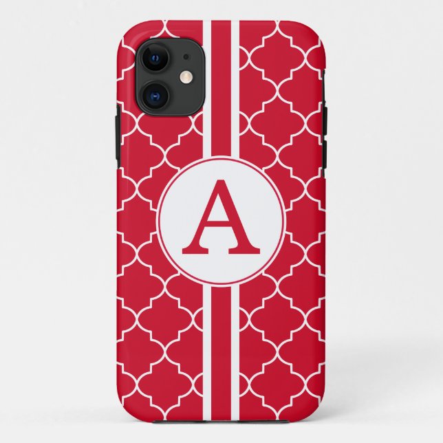Coque Case-Mate Pour iPhone Monogramme rouge vif iPhone 5 Coque (Dos)