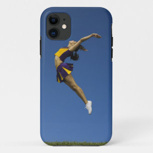 Coque Case-Mate Pour iPhone Pom-pom girl femelle sautant en air, vue de côté