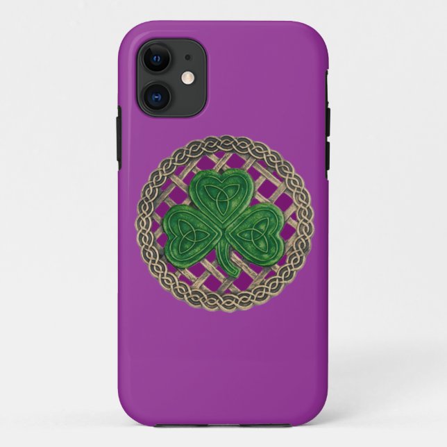 Coque Case-Mate Pour iPhone Shamrock violet et noeuds celtiques iPhone 5 Coque (Dos)