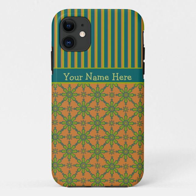 Coque Case-Mate Pour iPhone Tribal rayé, rouille, vert, Coque iPhone bleu 5/5s (Dos)