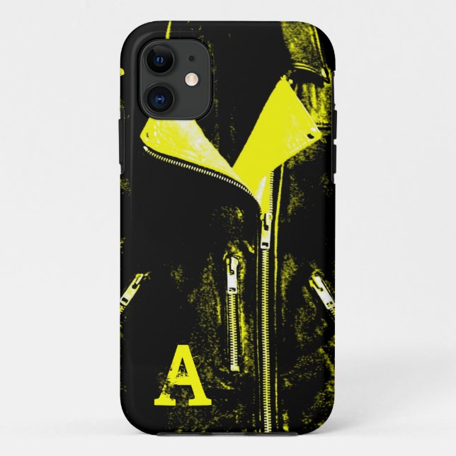 Coque Case-Mate Pour iPhone Veste en cuir Jaune monogramme iPhone 5 coque (Dos)