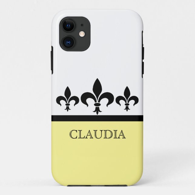 Coque Case-Mate Pour iPhone Yellow Swanky Fleur De Lis BT iPhone 5 Coque (Dos)